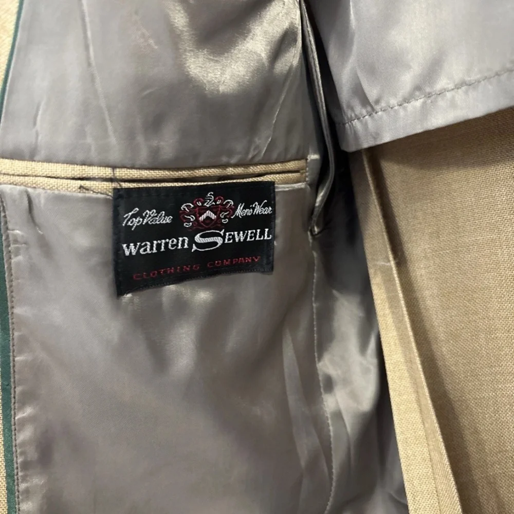 Vintage Warren Sewell‎ Mens Sz 41R Tan Blazer Sport Coat Wool/Camel Hair Blend